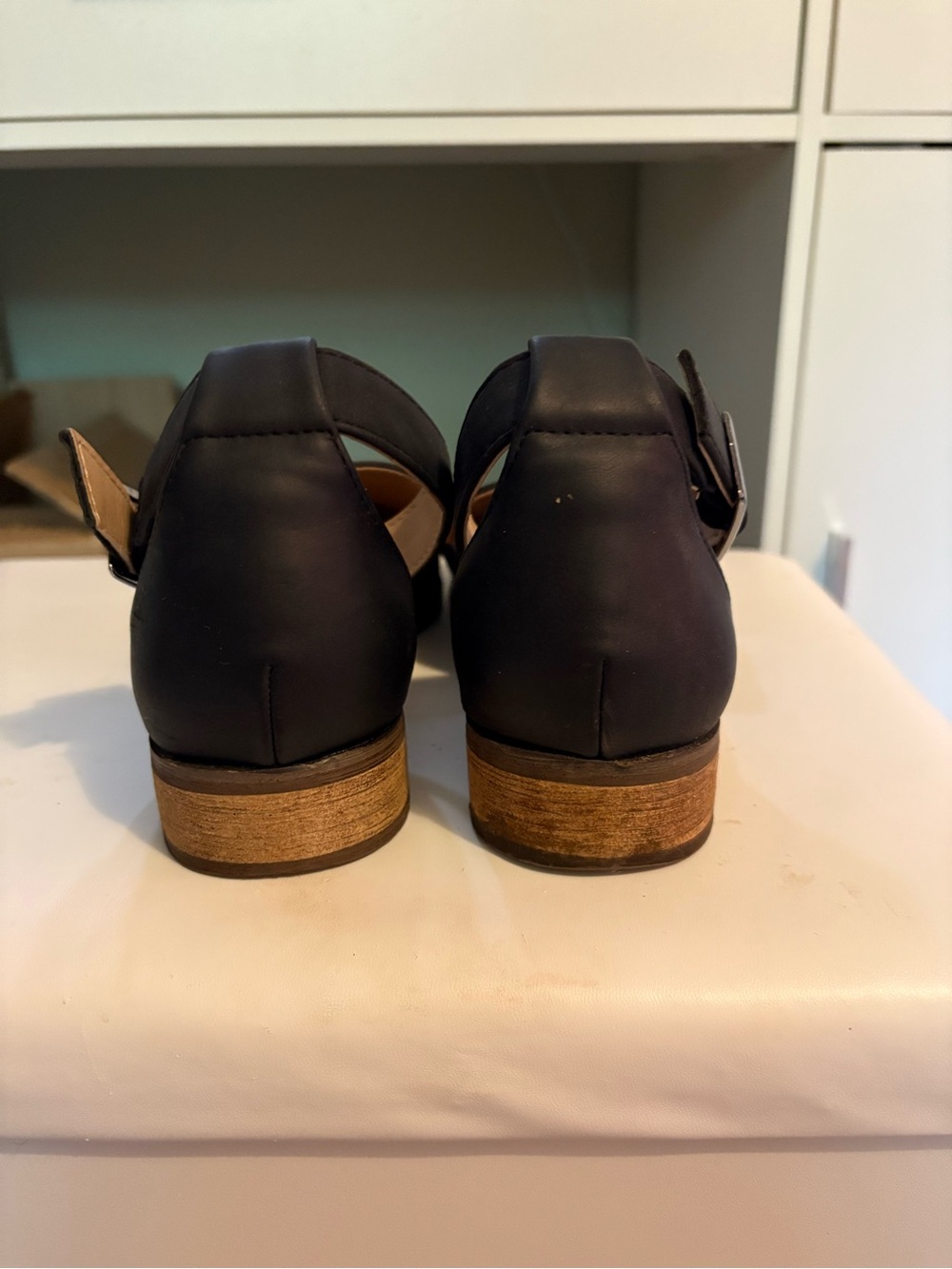 Black Ankle-Strap D'Orsay Flats - Women - Picture 5 of 6